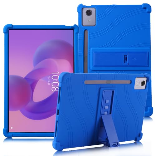 ATOOZ for Lenovo Idea Tab Pro Case 12.7 Inch 2025,Silicone Case for Lenovo Idea Tab Pro Tablet (TB373FU) with Bracket & Pen Holder (Blue)