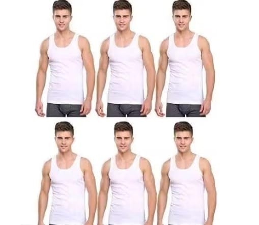 Mens White Vest (Pack of 5)-image-13