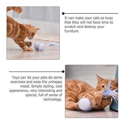 ULTECHNOVO Brinquedos Robóticos para Gatos Interativos Brinquedos de Penas Automáticos Usb Bola de B