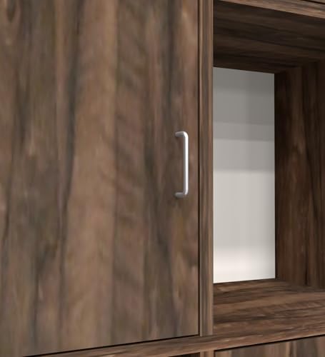 Image of SPECIALITY PANELS 8 Shelf Kitchen Cabinet | Multipurpose Wooden Storage Cupboard with Doors | Semi Open Pantry Organizer | Tall Space Saving Storage Unit for Kitchen Living Room Home | Display Rack