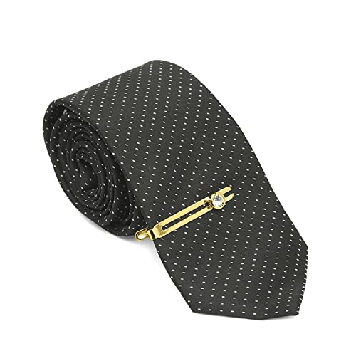 Image of MUTAQINOTI Mens Woven Premium Silk Necktie Suit Accessories Set With Pocket Square Cufflinks Brooch Golden Tie Pin (TEGP2)