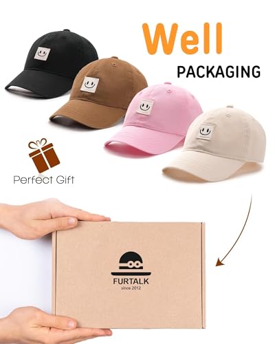 Image of FURTALK Kids Toddler Baseball Hat Boys Girls Adjustable UPF50+ Washed Cotton Baseball Cap