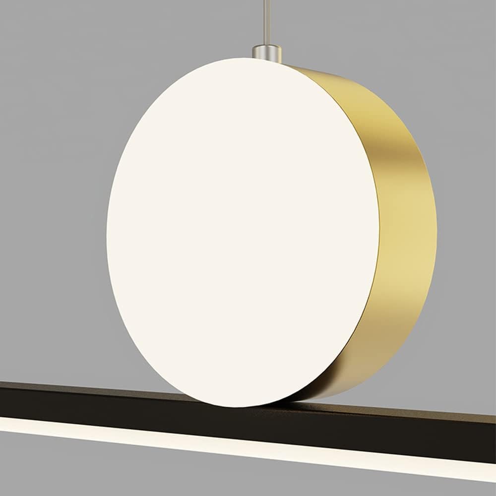 Contemporary 35.4" Linear LED Pendant Light 48W Acrylic Kitchen Island Hanging Light Adjustable Chandelier Light Fixture for Kitchen Island Dinning Room Commercial Office