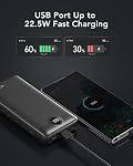 Chargeur portable pour iPhone 20000mAh, 22.5W USB C Banque de recharge rapide, chargeur de téléphone portable avec câbles intégrés & Bougie murale, 4 Pack de batterie externe de sortie pour appareils intelligents