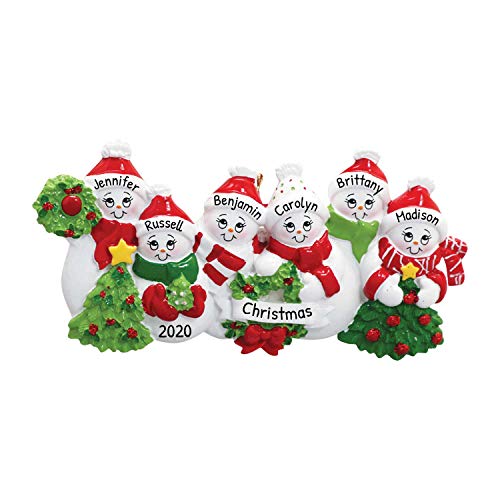 Personalized Family Ornament 2022 - Family Of 6 Christmas Ornament 2022 - Snowman Christmas Ornaments Family Of 6 Snowman Ornaments Christmas Snowman Family Ornament - Free Customization #TOP7