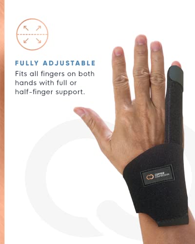 Copper Compression Finger Splint - Medical Grade Aluminum Orthopedic Brace Splints For Straightening Broken Fingers, Injuries, Arthritis, Trigger Finger. Adjustable Knuckle Immobilizer Braces #TOP1