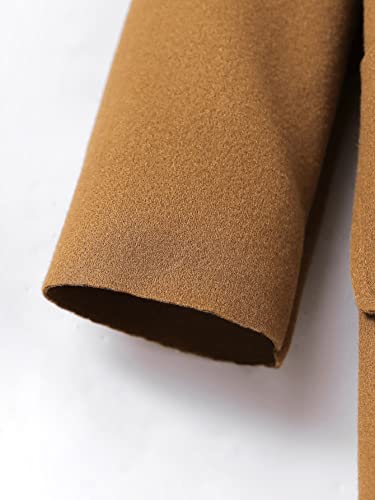 Wdirara Toddler Boy's Open Front Long Sleeve Warm Shawl Collar Simple Overcoat Outerwear Mocha Brown 110 #TOP2