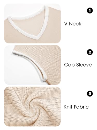 Image of Imily Bela Summer Cap Sleeve Sweater Vest for Women Casual V Neck Sleeveless Knit Pullover Tank Tops 2025 Spring Shirts
