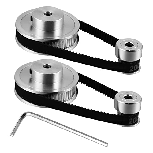 OKUMEYR 2sets Pulley Synchronous Wheel for Printer Mechanical Belt Variable Speeds for Double Pulley and Gears Setup