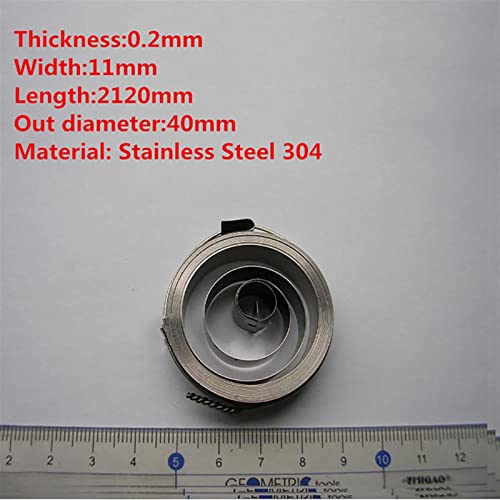 Lemaqs Sxyong-Spring Small Flat Wire Stainless Steel Constant Force Torsion Coil Spiral Spring,0.2 * 11 * 2120Mm, 1Pcs #TOP1