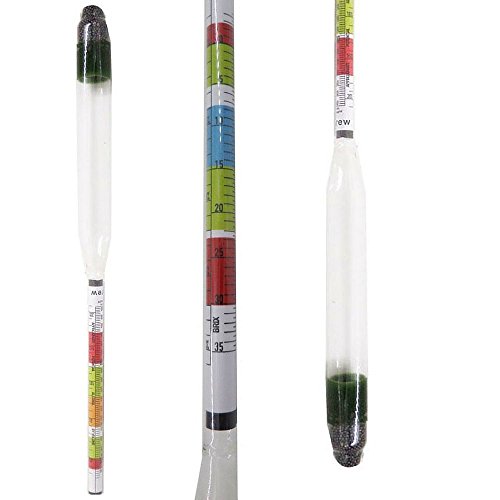 Homebrew Labs Beer Gravity Triple Scale Hydrometer for Beer Brewing and Wine Making