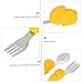 Kisangel 2Pcs Training Tableware Stainless Steel Spoon Fork for Cartoon to Eat for Dinning Utensils