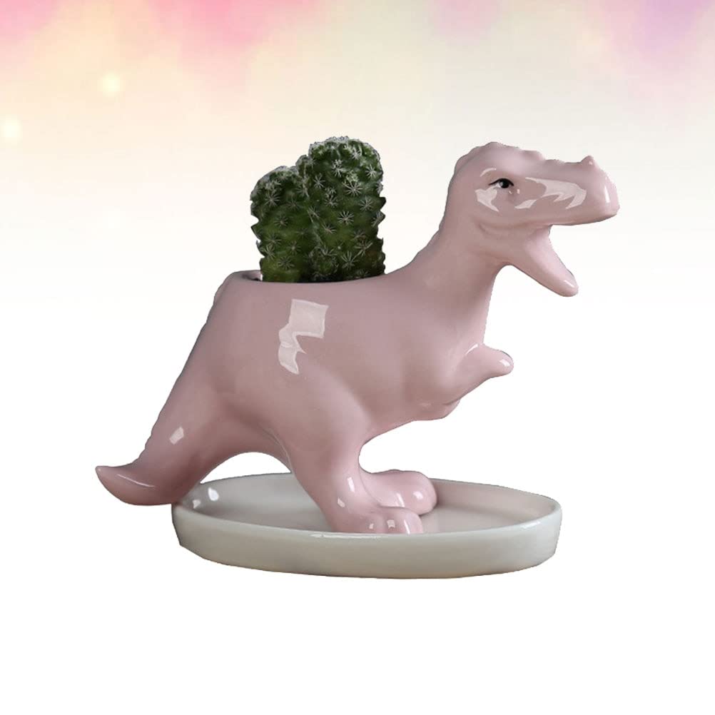UNNS Doniczki do sadzenia 1 szt. sukulent doniczka w kształcie zwierzęcia dekoracja tyranozaur sukulent doniczka rzemiosło ceramiczne doniczki na rośliny (kolor: błękitny)