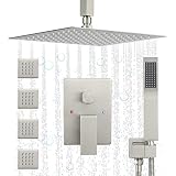 (Updated) JetsBath Shower Jets Rain Shower System with 12'' Ceiling Shower & Hand Shower, Overhead F
