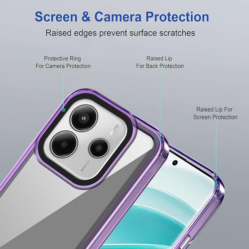 Image of Zapcase Back Case Cover for Mi Redmi Note 14 5G | Compatible for Mi Redmi Note 14 5G Back Cover | Case Cover with Camera Protection | (TPU + PC | Translucent Purple)