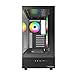MONTECH XR-B, ATX Mid-Tower PC Gaming Case, 3x120mm ARGB PWM Fans Pre-Installed, Full-View Dual Tempered Glass Panel, Wood-Grain Design I/O Interface, 4090 GPUs, 360mm Radiator Support, Black