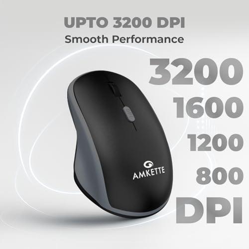 Image of Amkette Primus NXT Wireless Keyboard and Mouse Combo | Silent Keyboard Mouse Wireless | 12 Multimedia Hotkeys | 3200 DPI | 2.4GHz Lag-Free | Long Battery | Ergonomic | Plug & Play | UV-Printed Keys