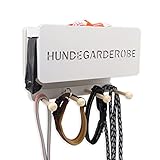 INEXTERIOR Hundegarderobe CLASSIC aus Holz - personalisierbar - in Deutschland handgefertigt - Garderobe für Hundeleinen mit Abl...