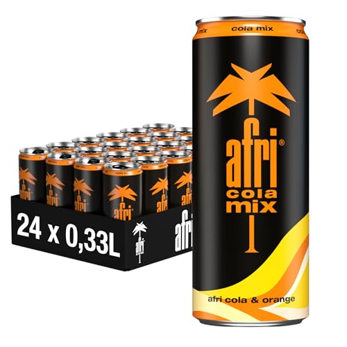 Afri Cola Mix (Cola + Limonade) - erfrischender afri-Geschmack trifft fruchtige Orange - koffeinhaltig - in der praktischen Getränkedose, EINWEG (24 x 330 ml)