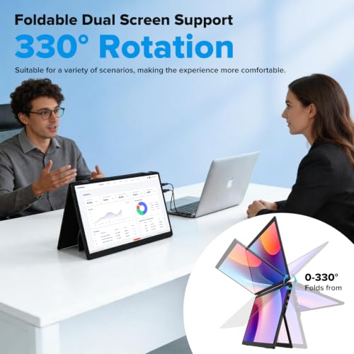 Image of SMISEACOW Laptop Screen Extender 15.6 inch IPS 1080P Triple Portable Monitor for Laptop MacBook Surface PC Xbox PS5,Travel Monitor Second Screen for Laptop, HDMI USB-C VESA Compatible Built-in Speaker