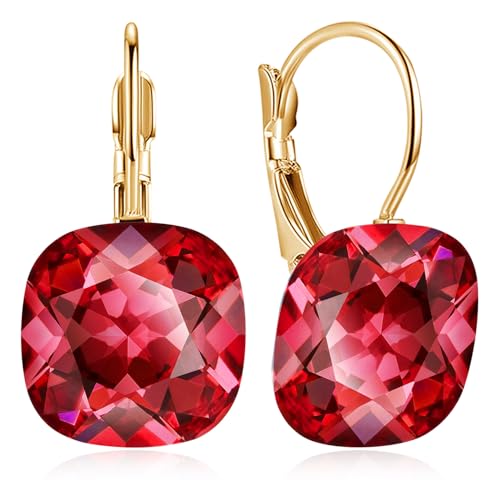 JIMARIN Sparkly Crystal Square Leverback Earrings Rhinestone Geometry Dangle Drop