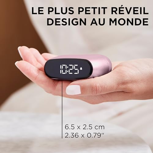 Mini réveil Lexon MINUT rechargeable pour table de chevet et voyage vert sombre - 3
