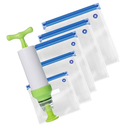 NAMOARLY 6-pack Food Preservation Bags Vacuum Sealer Freezer Bags Freshness Set Air Pump