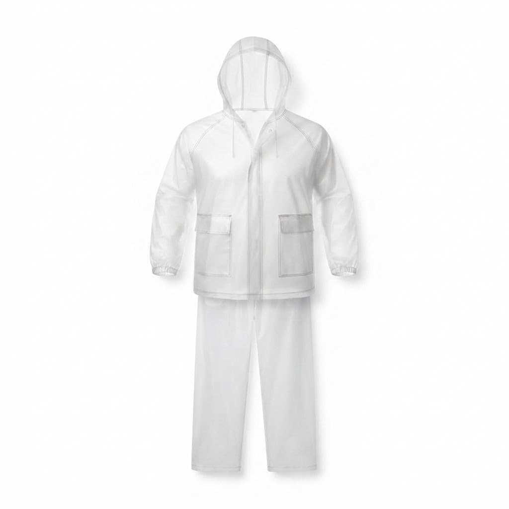 Waterproof Raincoat for Men and Women with Hood & Pockets Full Sleeve Rainwear Jacket and Pant Set Lightweight Reusable Rain Suit for Bike Riding Travel Trekking Camping Outdoor Work-image-37