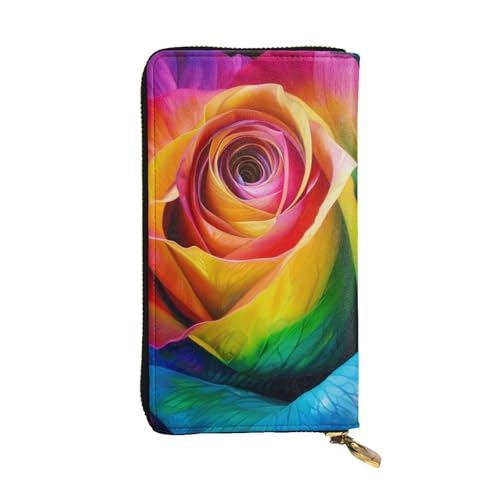 Portefeuille en cuir pour femme imprimé fleurs rose idée cadeau chic noir zippé