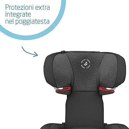 Maxi-Cosi RodiFix AirProtect Seggiolino Auto 15-36 kg, 3.5-12 Anni, ISOFIX, Reclinabile, con Poggiatesta e Schienale Regolabili, Protezione Laterale Extra, colore Authentic Black