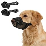 PURRLIA 2 Pack Dog Muzzle for Small Medium Large Sized Dogs，Breathable Adjustable Soft Muzzle to Anti Barking Biting. Mouth Cover for Grooming, Allow to Drink Pant XS