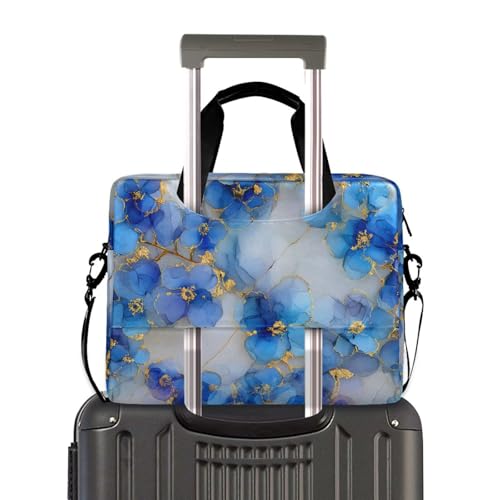 Funda para portátil ALAZA con patrón azul y asa, 13-15.6 pulg miniatura 4