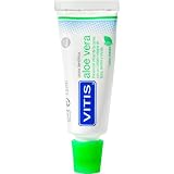  VITIS Aloe vera pasta dentífrica con flúor sabor menta formato viaje tubo 15 ml prevención de las caries con un cuidado integral de boca, dientes y encías