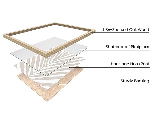HAUS AND HUES Neutral Wall Decor - Set of 3 Minimalist Art, Boho Art Decor for Living Room, Frameable Botanical Prints (Beige Frame, 12x16) by HAUS AND HUES - Used condition - Image 2