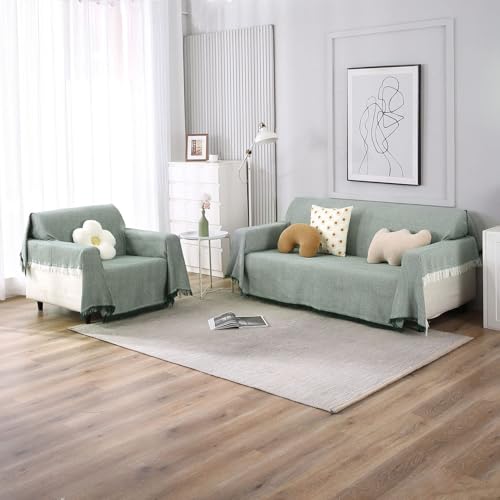 Image of HOKIPO Thick and Soft Sofa Throw Cover 2 Seater, 180 (D) x 230 (L) cm (NEW-AR-4639-N2)