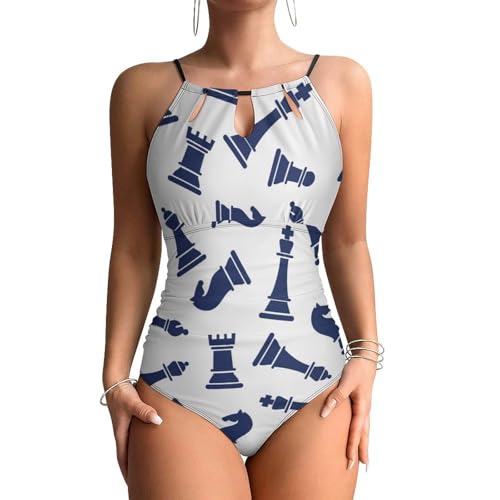 Beachwear monokini bleu à carreaux idéal pour les vacances à la plage de Nice