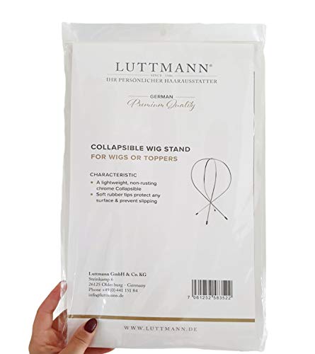 Foto von LUTTMANN® Perückenständer Metall Halter statt Styroporkopf für Perücken, Zweithaar, Kopfhörer, Hüte, Mützen, Caps, Haarteile & Co. Größe 30 cm hoch x 17 cm breit