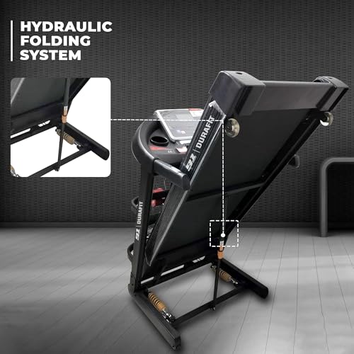 Image of 91-Durafit Panther Multifunction | 5.5 HP Peak DC Motorized Foldable Treadmill| Auto Incline| Home use| Max Speed 18 Km /Hr | Max User Weight 130 Kg|Free Installation Assistance | Black