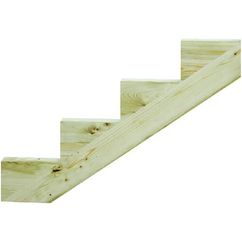 Escalera de madera maciza impregnada Gartenwelt Riegelsberger para 4 peldaños Cover