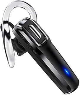 Bluetooth Headset, Gixxted V5.0 Wireless Handsfree Earpiece with Microphone 14 Hrs Driving Headset 360 Hours Standby Time for iPhone Android Samsung Laptop Trucker Driver