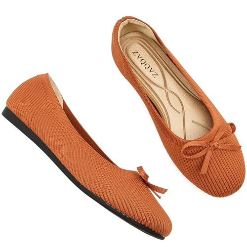 Women's Flats Shoes Knit Mesh Ballet Flats with Bow Comfortable Round Toe Washable Dressy Flat2