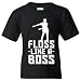 Floss Like A Boss - Back Pack Kid Flossin Dance Funny Emote Youth T Shirt - Small - Black