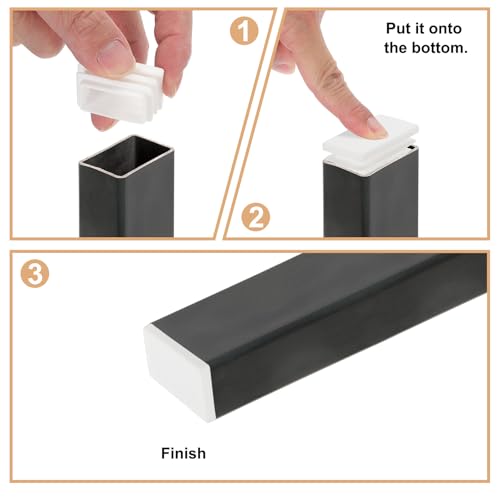 Image of PATIKIL Square Plastic Plug, 16 Pcs 5 /8 Inch /16mm Tubing Insert End Caps Plastic Plug Cap for Square Tubes Chair Legs Furniture Metal Tubing Hardware Plugs Fences, White