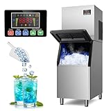 Commercial Ice Maker 580 LBS/24h, 132 Ice Cubes Ready in 5-15 min with 400 LBS Storage Bin, Self-Cleaning & Premium Filter Stainless Steel Industrial Ice Machin for Bar Restaurant Cafe