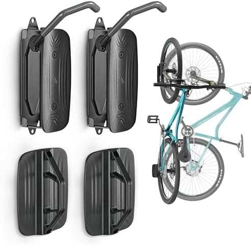 monTEK Swivel Bike Wall Mount, Vertical Bike Rack for Garage, 2 Pack, Gray