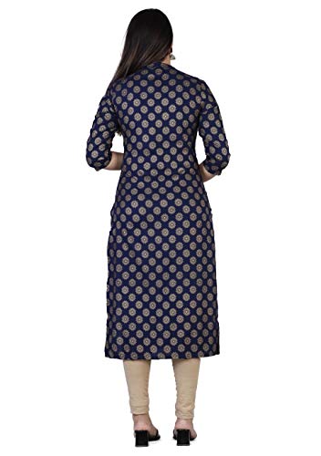 Image of Rayon Knee Length Printed Straight Kurti for Women | Kurtas for Women | Women Kurta | Round Neck Full Sleeves Short Kurti for Women's