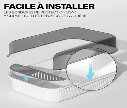Bac à litière pour chat XXL anti-projections pour grand chat