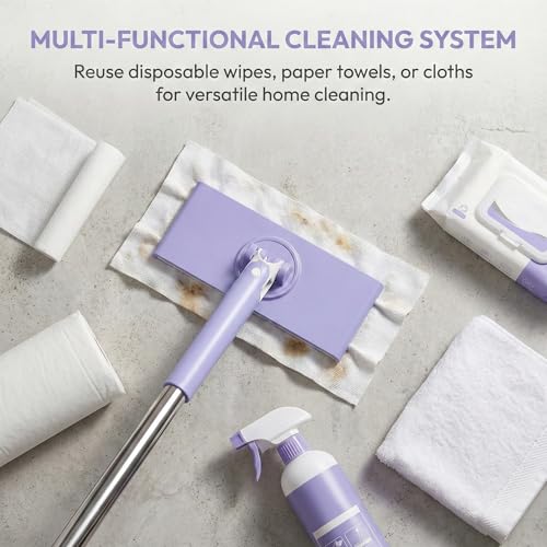 2026 Upgraded Automatic Cloth Changing Mini Mop,Zero Touch Mini Mops,lazy mop automatic gripping with Hands Free Push Pull Handle,Retractable Disposable Dust Mops for Multi Cleaning( 37.4in + 10*Cloth by Generic - Image 3