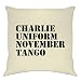 Tim and Ted Charlie, Uniforme, Novembre, Tango Housse de Coussin Natural One Size