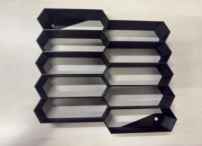 Image of 10-Car Hexagon Wall Rack Compatible with Hot Wheels Stand & 1:64 Die-Cast Cars | Stackable Wall Car Display Organizer with Side Guards & Screw Slot | Home & Office Decor (NO CAR INCLUDED)